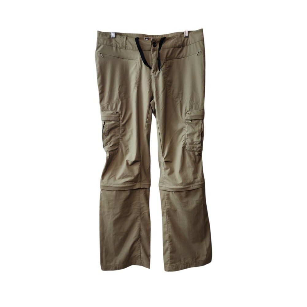 REI Hiking Cargo Pants Women's size 10 P Khaki Convertible Nylon Stretch